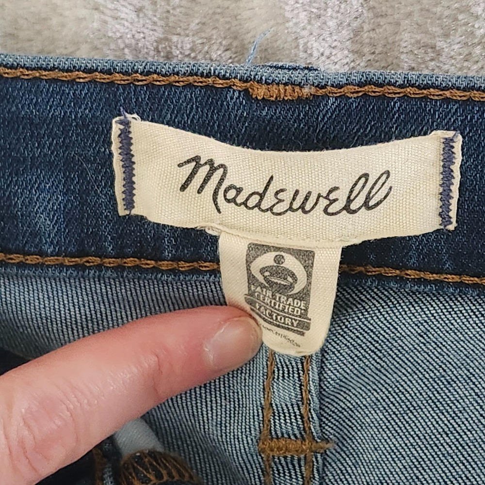 Madewell Jeans Womens 26 Blue 10" High Rise Skinny‎ Raw Hem Medium Wash  Stretch - Picture 5 of 12